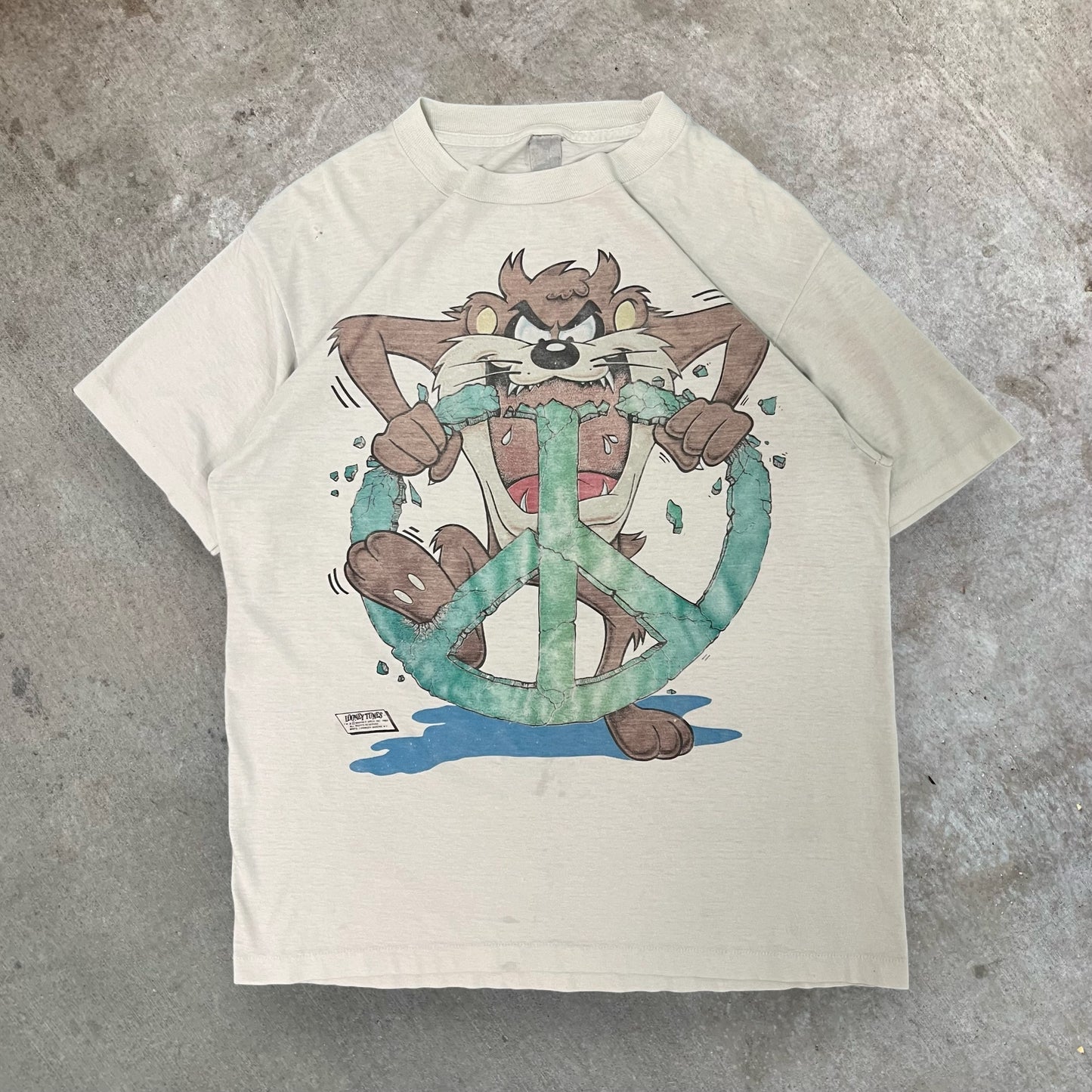 (L) 1989 Taz Peace Tshirt