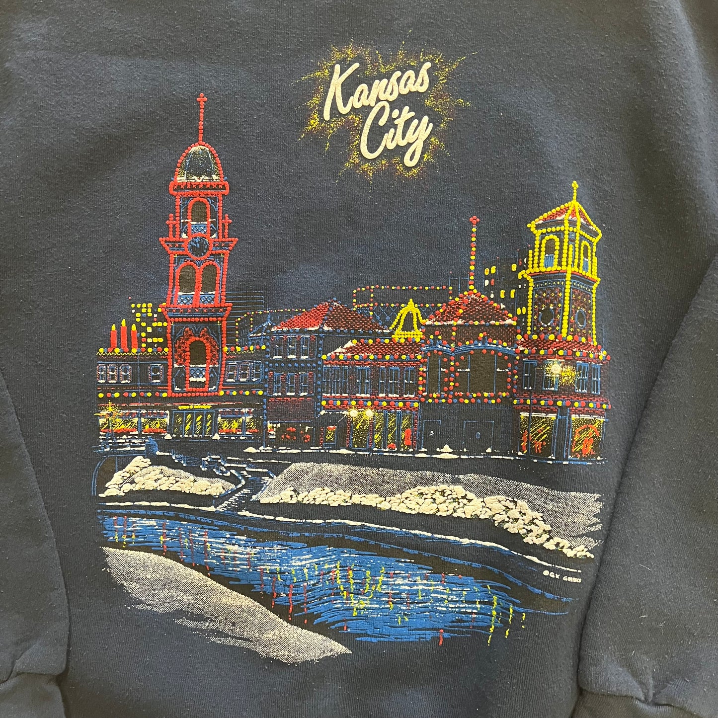 (M) 90s Kansas City Puff-Print Crewneck