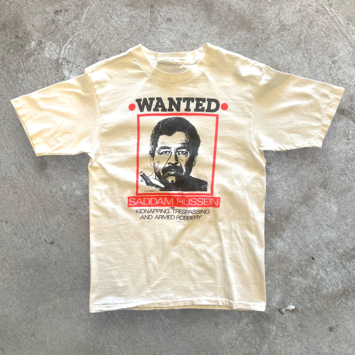 (L) 90s Saddam Hussein Wanted Tshirt