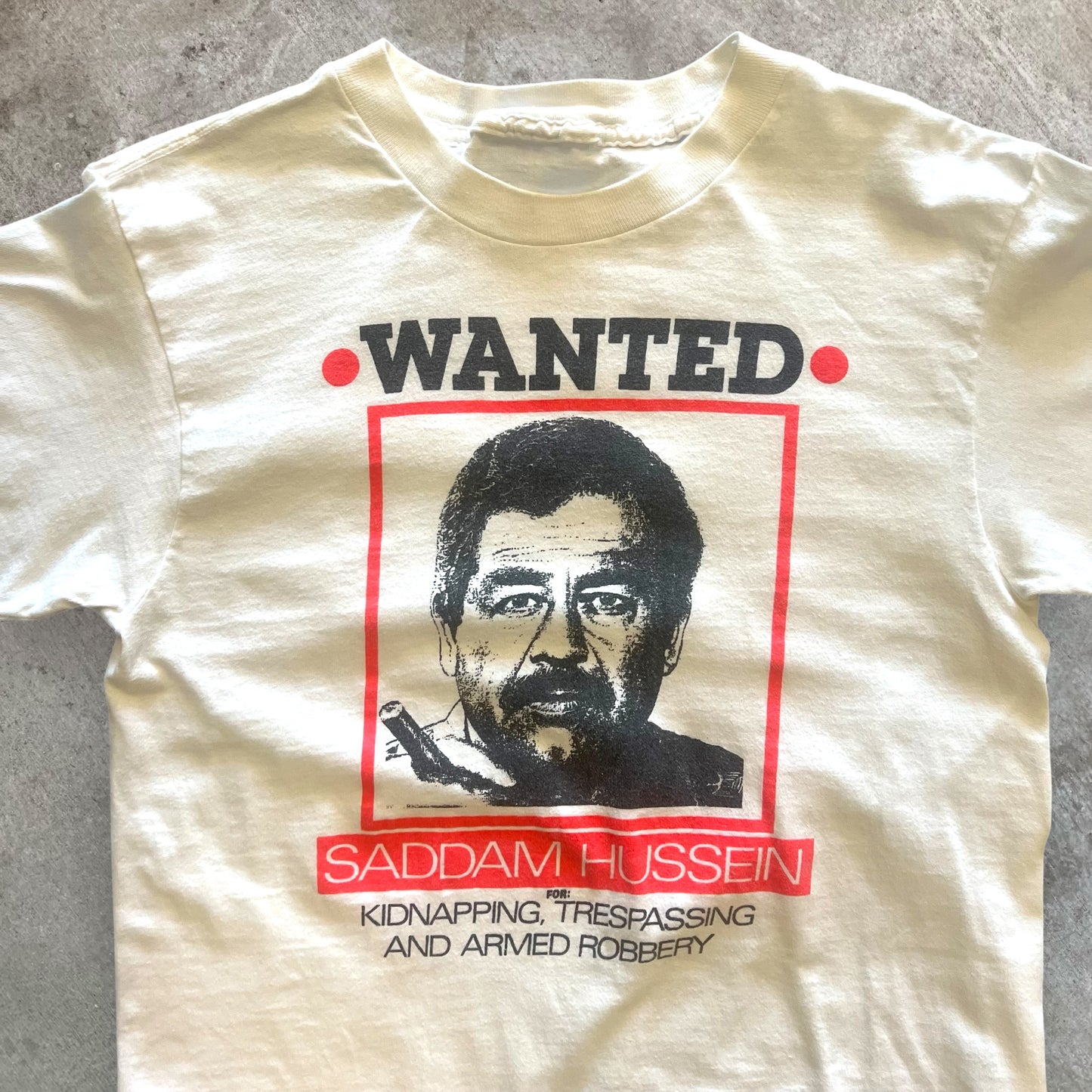 (L) 90s Saddam Hussein Wanted Tshirt