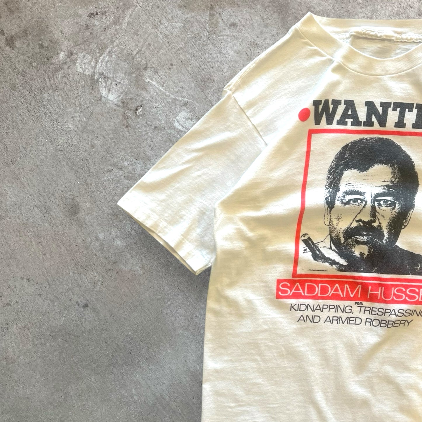 (L) 90s Saddam Hussein Wanted Tshirt