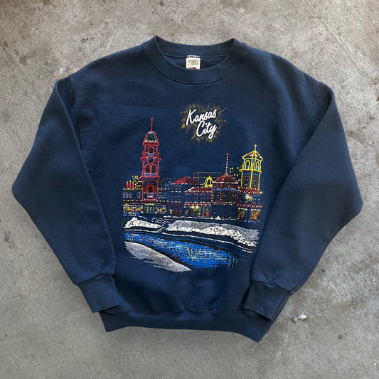 (M) 90s Kansas City Puff-Print Crewneck