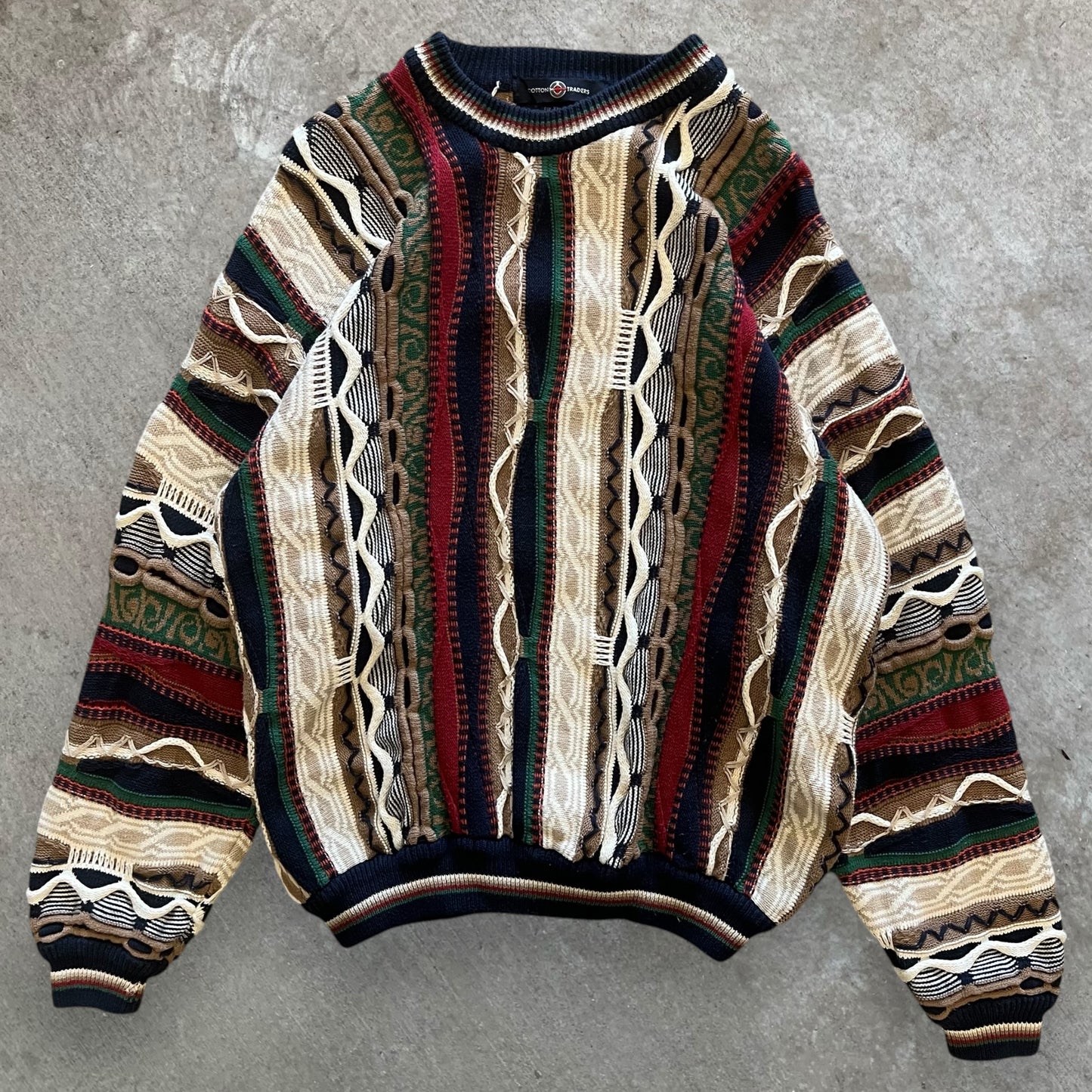 (XL) 90s Cotton Traders Multicolor 3D Knit Sweater