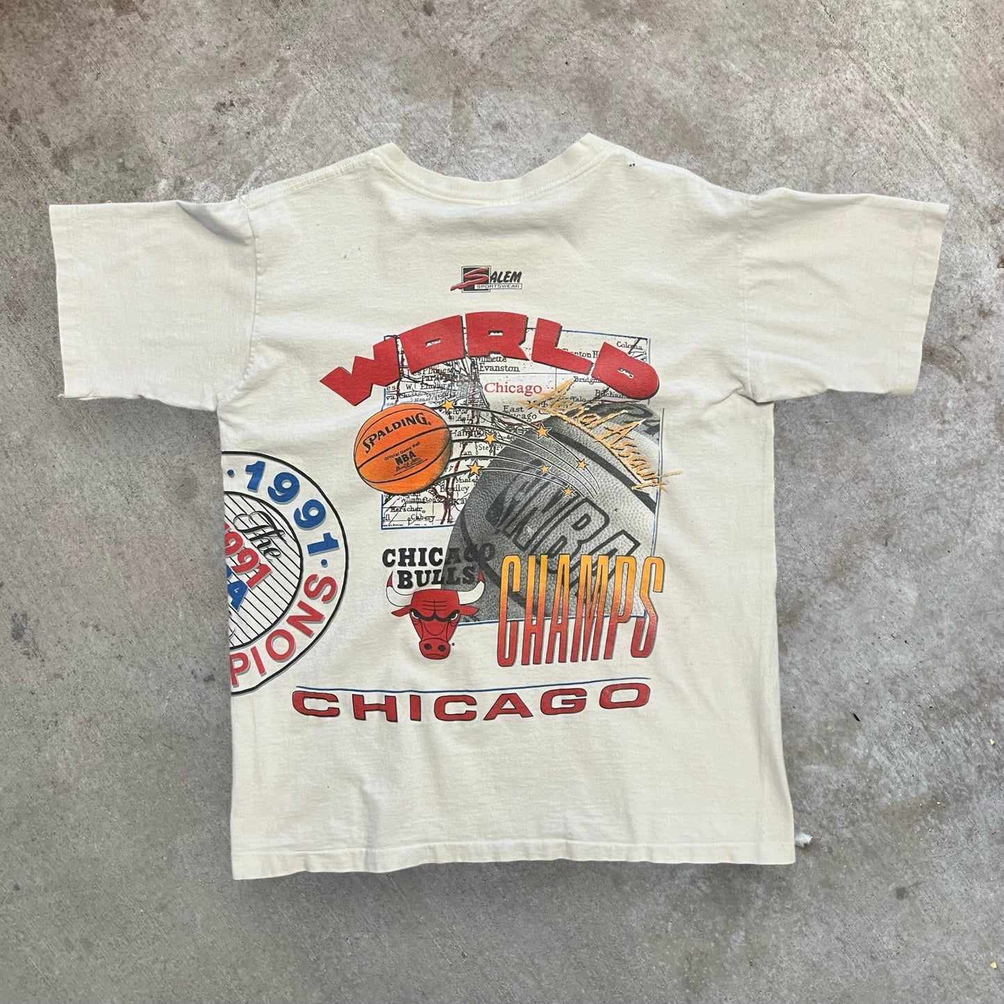 (L) 1992 Chicago Bulls World Champs AOP Tshirt