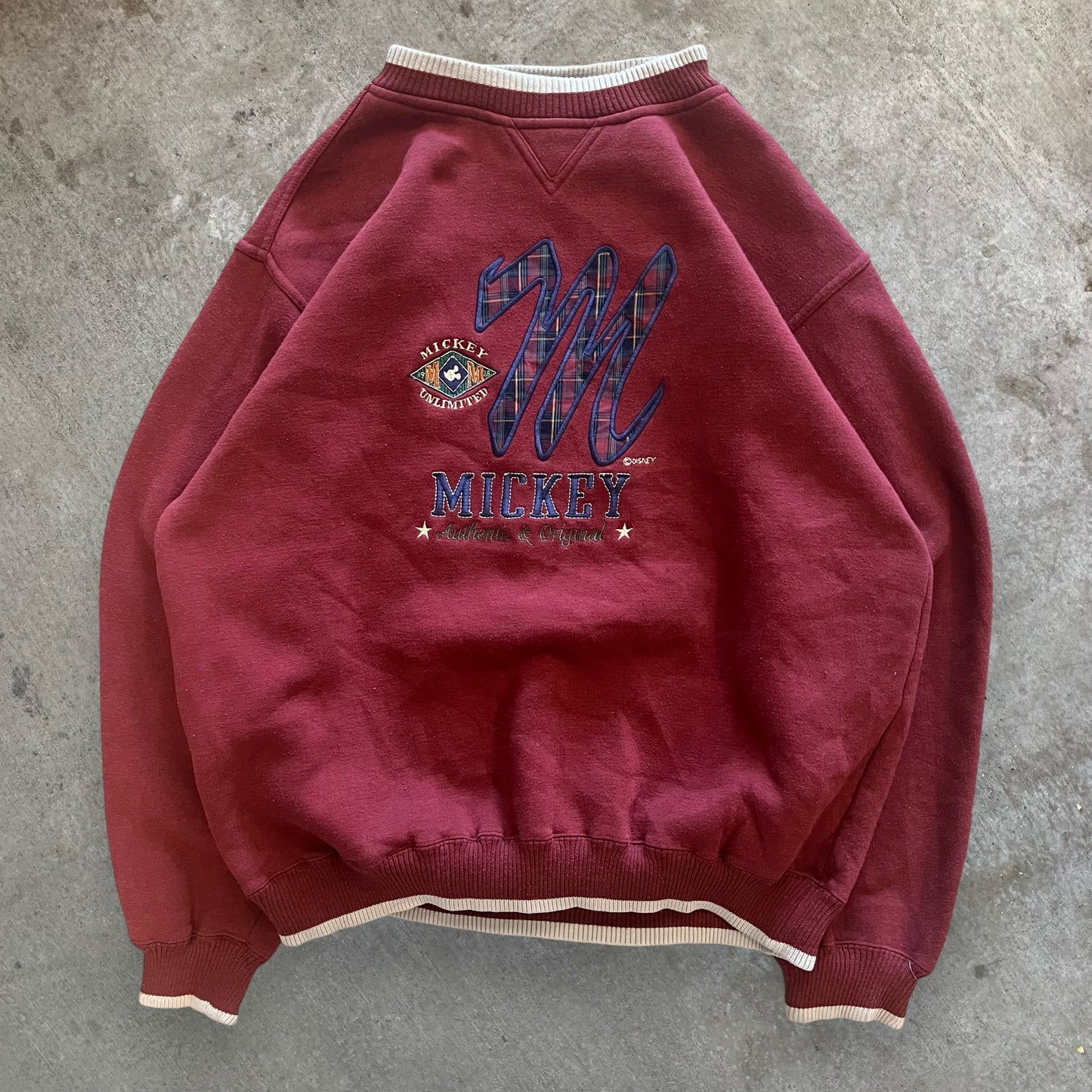 (XL) 90s Mickey Mouse Embroidered Crewneck