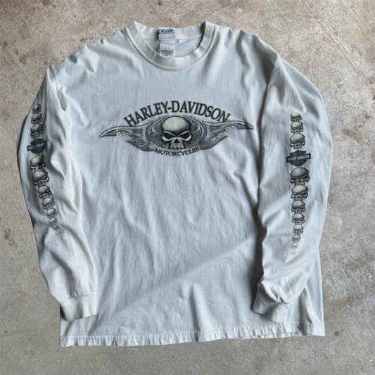 (XL) 2003 Harley Davidson Longsleeve Skull Shirt