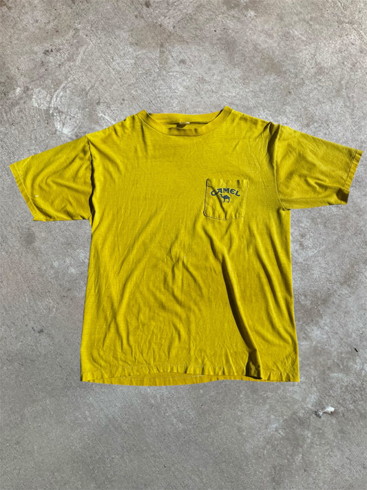 (L) 90s Camel Cigarettes Promo Shirt Yellow