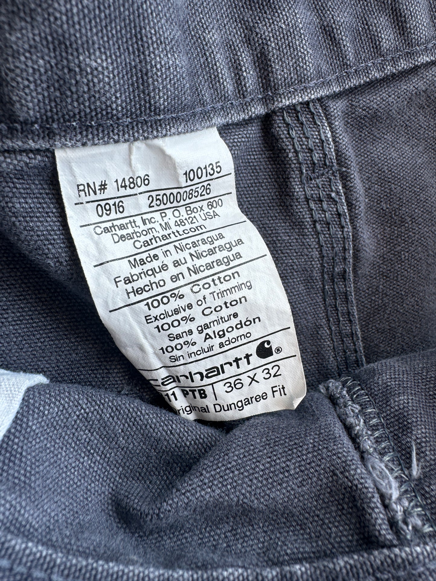 (36x32) Navy Carhartt Carpenter Pants