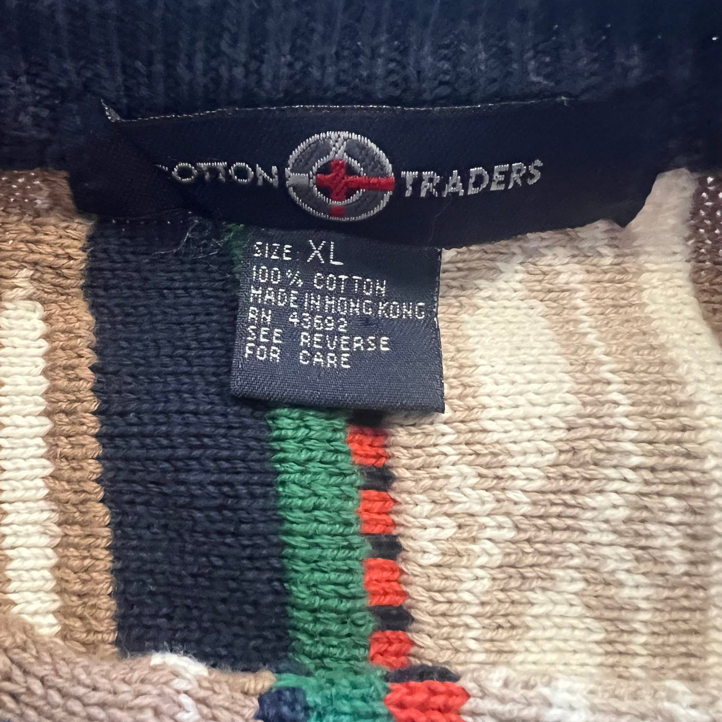 (XL) 90s Cotton Traders Multicolor 3D Knit Sweater