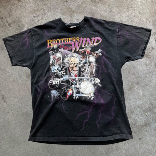 (XL) 90s Brothers In The Wind Lightning Biker Shirt